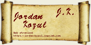 Jordan Kožul vizit kartica